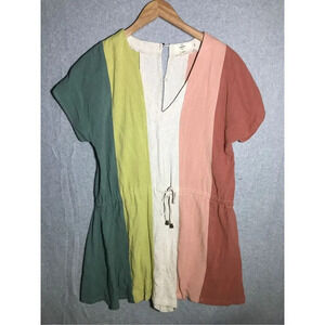 Womens Entro Romper Pastel Colorblock v Neck Spring Lagenlook Sustainable